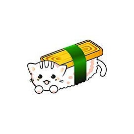 Cute Adorable Delicious Kawaii Sushi Piece Cartoon - Masago Vinyl Sticker (8" Wide)