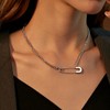 Paperclip Chain Necklace for Women Safety Pin Pendant Choker Necklace