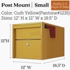Post Mount Mailbox | Small (Curb Yellow) Size 12 x