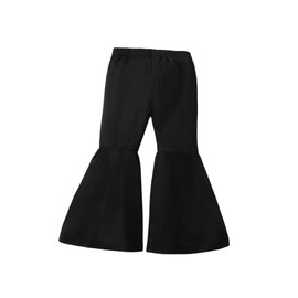 SOLY HUX Toddler Girl's Elastic High Waist Bell Bottom Pants Flared Leg Casual Trousers Black 6Y