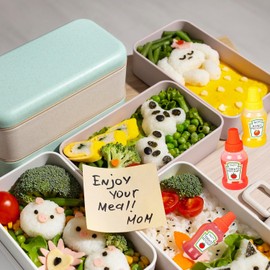 WXOIEOD 4 Pieces Mini Condiment Bottles, Mini Ketchup Bottle, Small Condiment Squeeze Bottles Sauce Container for Lunchbox Bento Box Accessories Travel Honey Salad Dressing