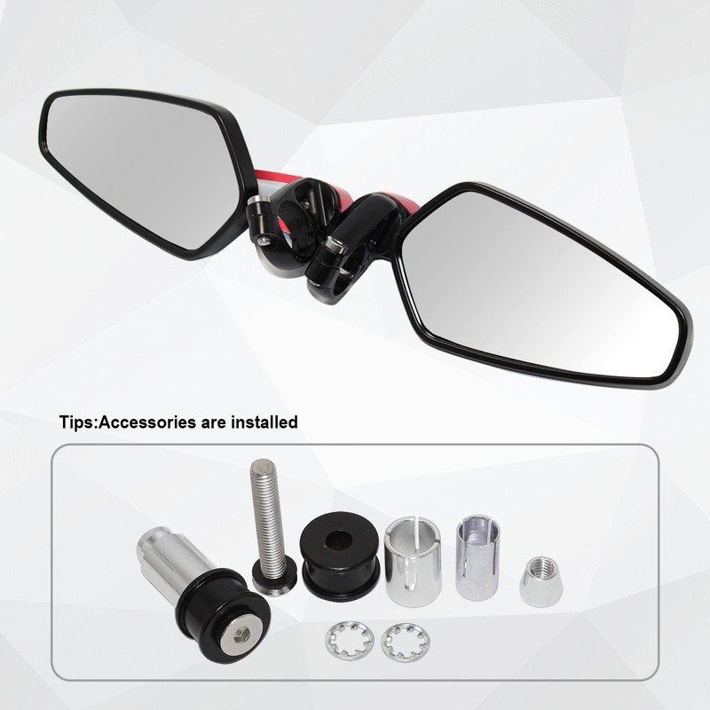 DREAMIZER Universal Motorcycle Side Mirrors 7/8" 22mm Handlebar End Mirrors
