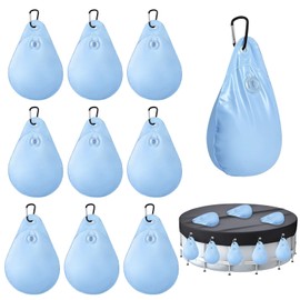 Pack of 10 Hanging Bags for Winter Pool Cover, Pool Cover, Weights Water Bag with Hooks, Thick PVC Pool Cover, Hanging Bag for Above Ground Swimming Pools