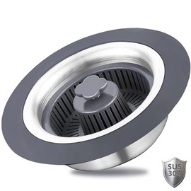 Upgraded 3 in 1 Kitchen Sink Drain Strainer, Stainless Steel Pop Up Sink Stopper Combo, Anti-Clogging Kitchen Sink Strainer Basket Filter for US Standard 3-1/2 Inch Drain ﻿