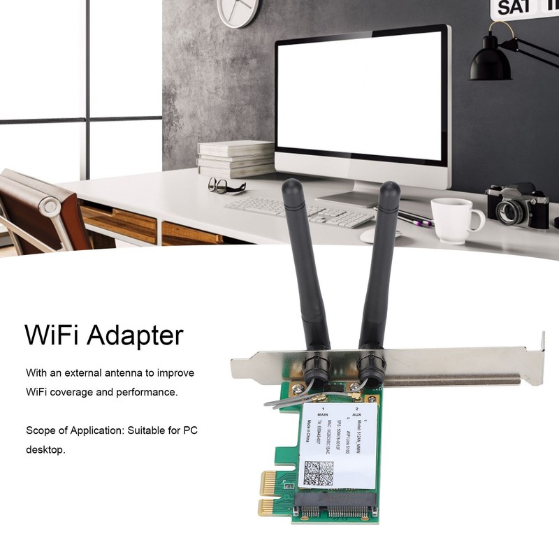 WiFi Adapter DualBand 2.4/5Ghz 300Mbps Signal Stability Wireless Connector for