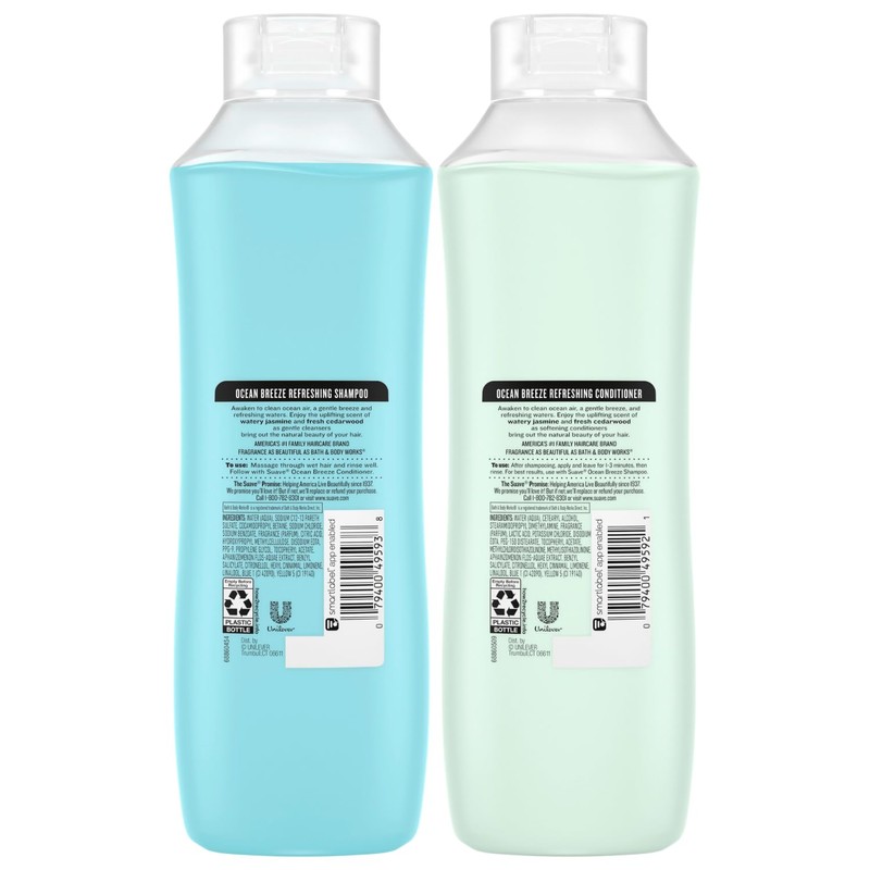 Suave+ Shampoo & Conditioner Set, Ocean Breeze – Everyday Refreshing