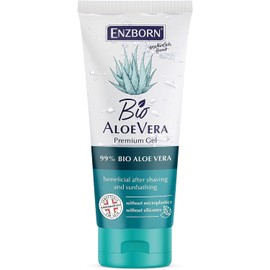 Enzborn Organic Aloe Vera Gel 200 ml | Storage Size | 99% Organic Aloe Vera | Moisturising | Relieves Sunburn | 200 ml