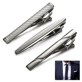 Batheidon 3 Piece Tie Clip Set for Men - Classic Copper Tie Clip for Business, Wedding and Everyday Use - Elegant Tie Clips for Various and Occasions, Non-Precious Metal, No