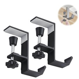 ZHSHXNGY Headphones, Stand, Table Hook, Hanger, Headphones, Desk, Screw-type, Clamp, Hanging, Easy Installation, Mobile Use, Business Trips, Travel, Convenient Goods, Load Capacity 22.0 lbs (10 kg),