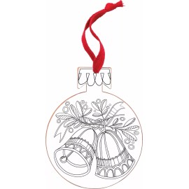 PBK NEW!~Wood Color Shaped Bulb with Bells & Holly Ball Ornament~Chris