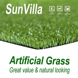 SunVilla Artificial Grass,1' x 43' Artificial Rug/Mat, Realistic Indoor/Outdoor Rubber Back Turf for Garden, Patio, Fence, Garden, Wall Decoration 1FTx43FT (43 sq ft)