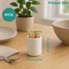 ROHIJALE 4Packs Mini White Ceramic Toothpick Holder Small Porcelain Toothpick