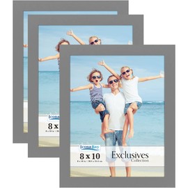 Icona Bay 8x10 Picture Frames (Gray, 3 Pack), Sturdy Wood Composite Photo Frames 8 x 10, Sleek Design, Table Top or Wall Mount, Exclusives Collection