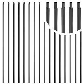 15 Pcs Iron Balusters for Staircase, 1/2" x 44" Wrought Iron Baluster, Square Metal Balusters Hollow Straight Iron Spindles for Stairs Satin Black Deck Railing