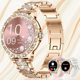 Smart choice for fashionable ladies, multifunctional sports watch, weather insight, alarm clock companionship, music accompaniment, photography remote control, message reminder, precise sports tracking - Color: golden