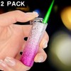 2 PACK Pink Jet Flame Lighter,Refillable Butane Lighter,Cool Jet Torch