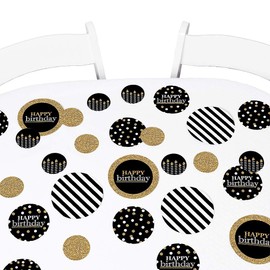 Big Dot of Happiness Adult Happy Birthday - Gold - Birthday Party Giant Circle Confetti - Party Decorations - Large Confetti 27 Count