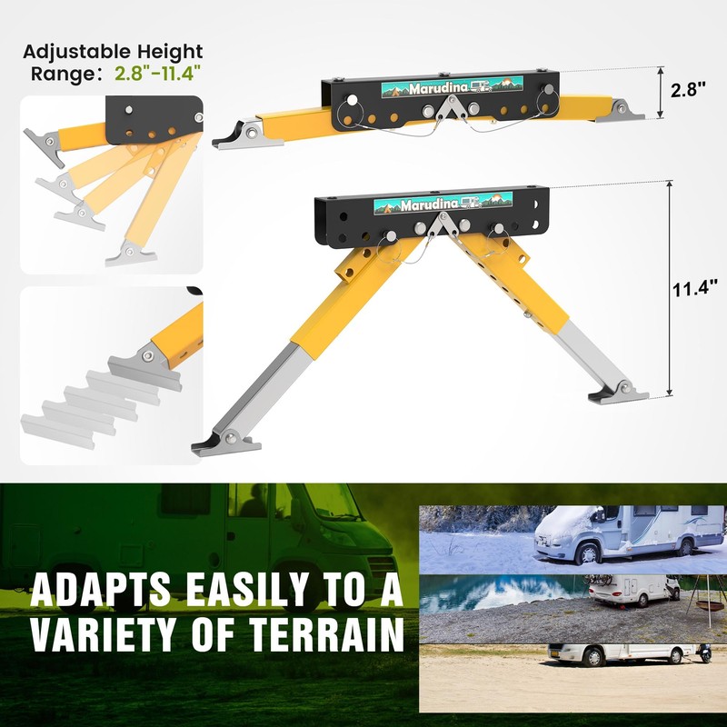 Marudina Upgraded RV Step Stabilizer kit for Travel Trailers/5th Wheels/Motorhomes,