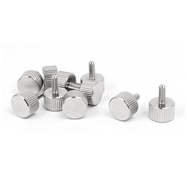 Sourcingmap M3x8mm Nickel Plated Flat Head Knurled Thumb Screw 10pcs for Computer PC Case