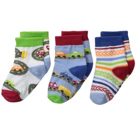 Jefferies Socks Baby-Boys Newborn Vehicle 3 Pair Pack Socks, Speedy, Infant