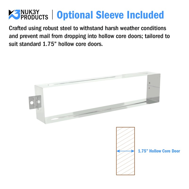 Nuk3y Solid Brass Mail Slot with Sleeve (Satin Nickel, 10"