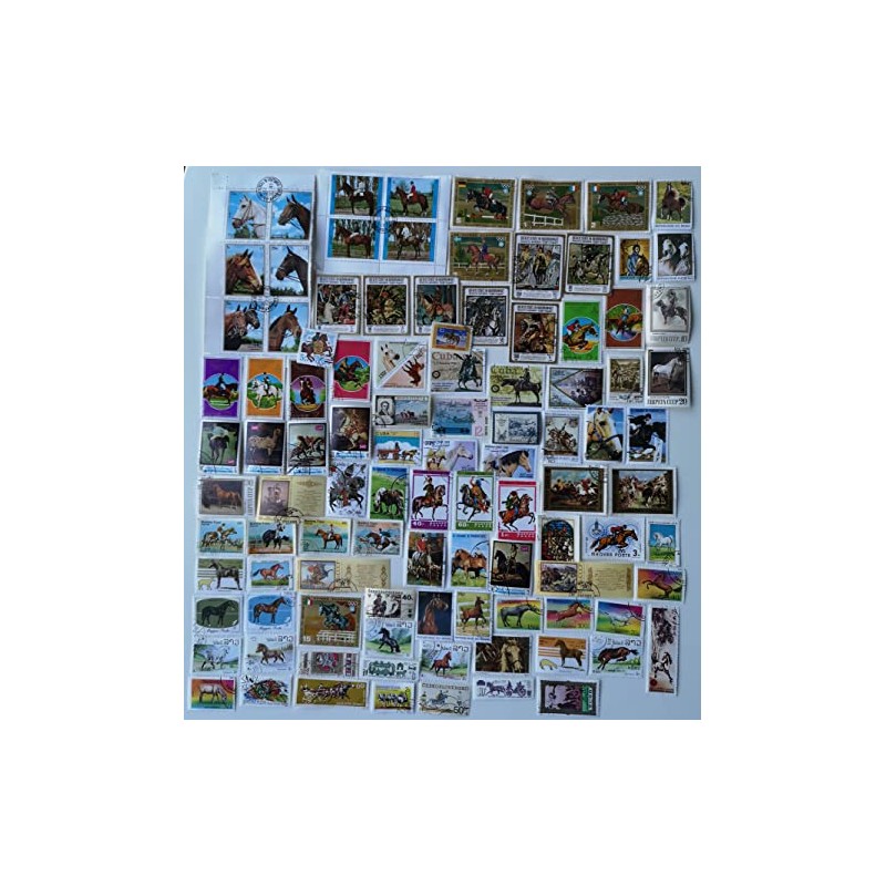 100 Different Horse Stamps Collection (Stamps for Collectors)