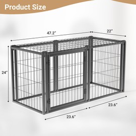 Yafylly Large Dog Crate, Dog Crates for Large Dogs, 48 Inch Dog Crate with Divider, Crates for Dogs Indoor, Metal Dog Crate, Large Dog Kennel Indoor, Large Dog Cage, Big Dog Cage