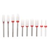 10pcs Nail Art Drill Bits Set Remove Nail Glue Stainless