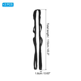 PATIKIL Daisy Chain Straps 2 Pack Strong Climbing Straps with 8 Loops Adjustable Nylon Chain Sling for Aerial Yoga Hammock Swing, Black