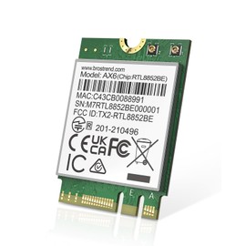 BrosTrend WLAN Karte für PC Laptop, AX1800 M.2 WiFi 6 Netzwerkkarte Dualband 5G 1201Mbit/s + 2.4G 574Mbit/s, WLAN Bluetooth 5.2 Karte für Windows 10/11 (64bit), M.2 WLAN Karte Lifetime-Garantie, NGFF