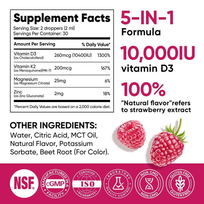 Venture Pal 5-in-1 Vitamin D3 10000 IU & K2 as