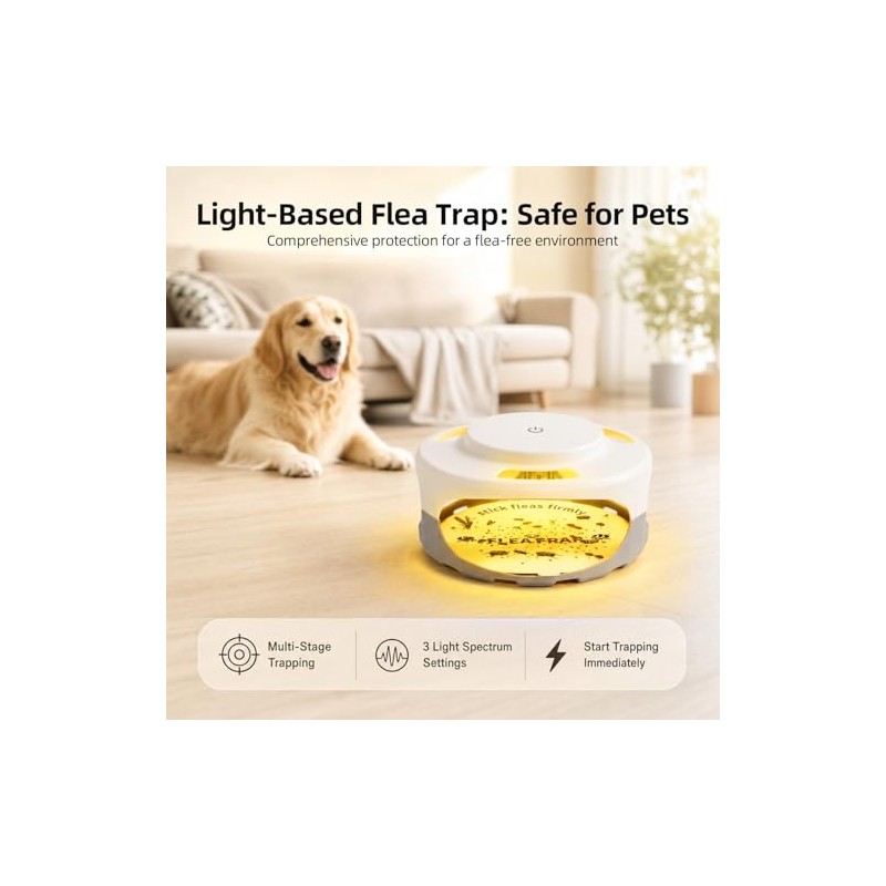4 Pack Flea Traps for Inside Your Home,Dual Light Flea