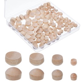Bucherry 120 Pieces 4 Sizes Wood Plugs Wooden Hole Plugs Button Plugs Hardwood Hole Plugs for Holes in Locking Hole Tube Furniture, 3/16 Inch, 5/16 Inch, 3/8 Inch, 1/2 Inch (Lovely Style)