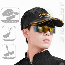 ARCWOLF Polarized Sunglasses, For Hats, Clip-on Sunglasses, Flip-up, Overglasses, Cap Shader, Polarized Sunglasses for Hats, gray