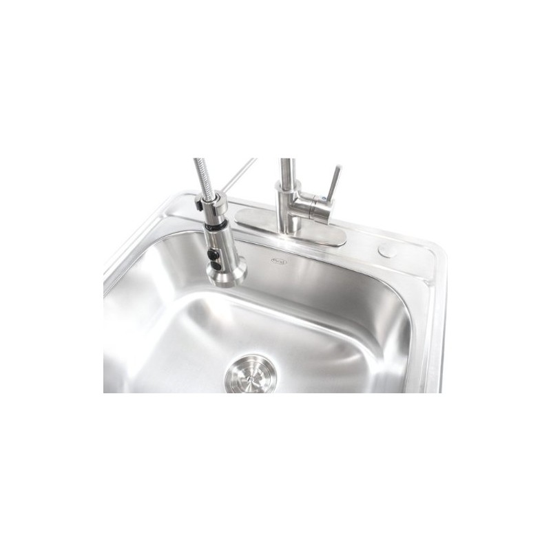 eModernDecor Inc. 25 Inch Top-Mount/Drop-In Stainless Steel Kitchen Island/Bar Sink