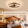 VOLISUN Farmhouse Ceiling Fans with Lights and Remote, 19.7in Low