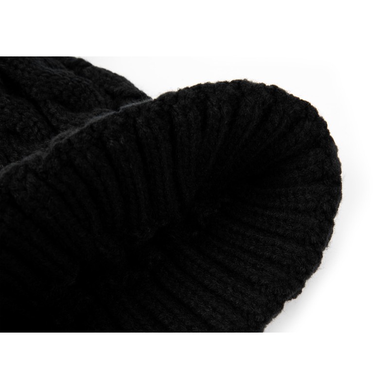 HEYO Ladies Knitted Winter Hat with Large Faux Fur Bobble