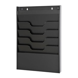 Organizador de archivos montado en la pared de 4 niveles, estante de tareas de metal para documentos de oficina, correo y carpetas, organizador de par