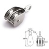 JCBIZ 1-Pack M15 Double Pulley Block Stainless Steel Heavy Duty