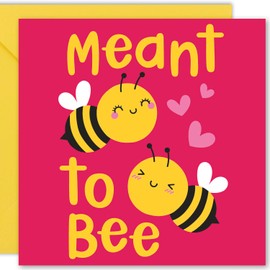 Cult Kitty Anniversary Card - Meant To Bee - Wedding Anniversary Card Husband, Happy Anniversary Card Wife, Anniversary Card Couple, Anniversary Card for Him, Husband Anniversary Card