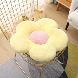 WYIKE Cute Flower Pillow Plush Flower Cushion Floor Pillow Cushions Leisure Pillow Car Cushion Room decor Pillow (40cm, Yellow/Pink)