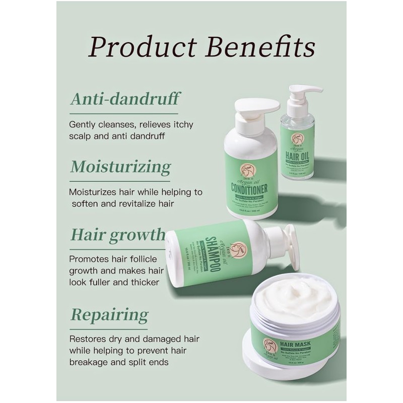 ZAID II Natural Argan Oil - 4 Step Hair Care