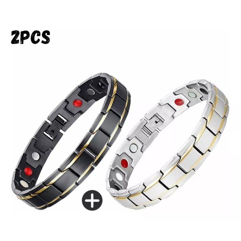 LOMETEB Moda Magnética-turm Terapia Salud Ajustable Pulseras 2piezas