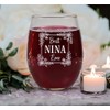 Best Nina Ever Engraved Stemless Wine Glass - Gifts For