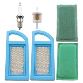 MCHNIC 2x Air Filter Pre-Filter with Spark Plug Petrol Filter for Briggs & Stratton 613022 650821 697152 697775 698413 797007 794421 5079 4213 OHV 10-13.5 HP Engine