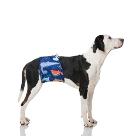 Pet Soft Dog Belly Band - 3 Packs Reusable Dog Diapers Male|Male Dog Diapers Belly Wraps - Washable Dog Belly Bands for Male Dogs (Dino, M)