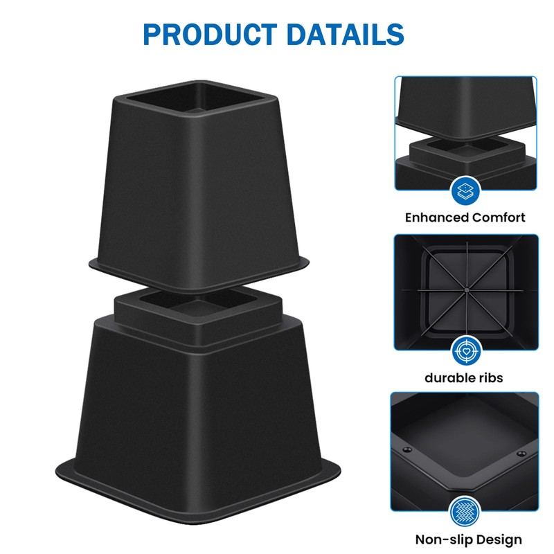 ANNKUT Bed Risers 8 inch Heavy Duty,Elevation in Heights 3,
