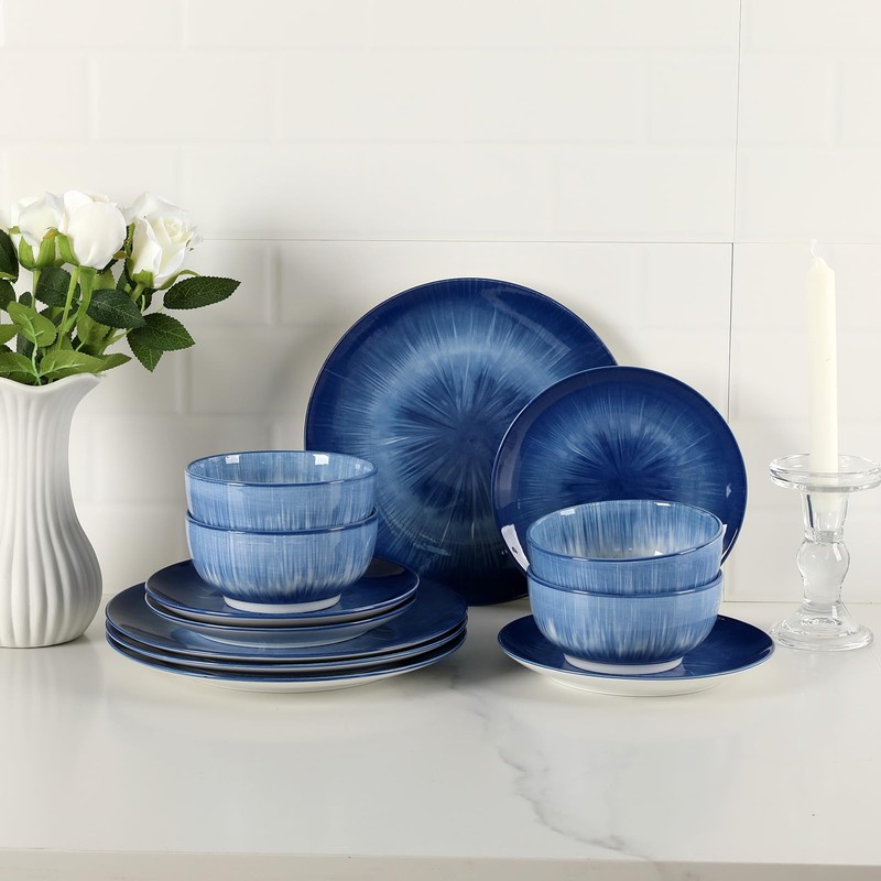Sweejar Ceramic Dinnerware Service of 4,12 pcs Plate and Bowls