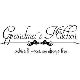 Grandma's Kitchen Where Cookies... Vinyl Wall Decal (Dark red, 34"x14")