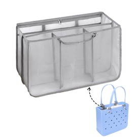 Juyeesm Beach Tote Bag Insert, Compatible with Small Babay Bogg Bag, Mesh Organizer Pouch for Neatly Storing Accessories and Essentials